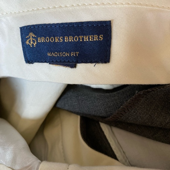BROOKS BROTHERS Mens Gray (Madison Fit) Trousers with Cuffs, Size: 36/28 - Picture 6 of 7